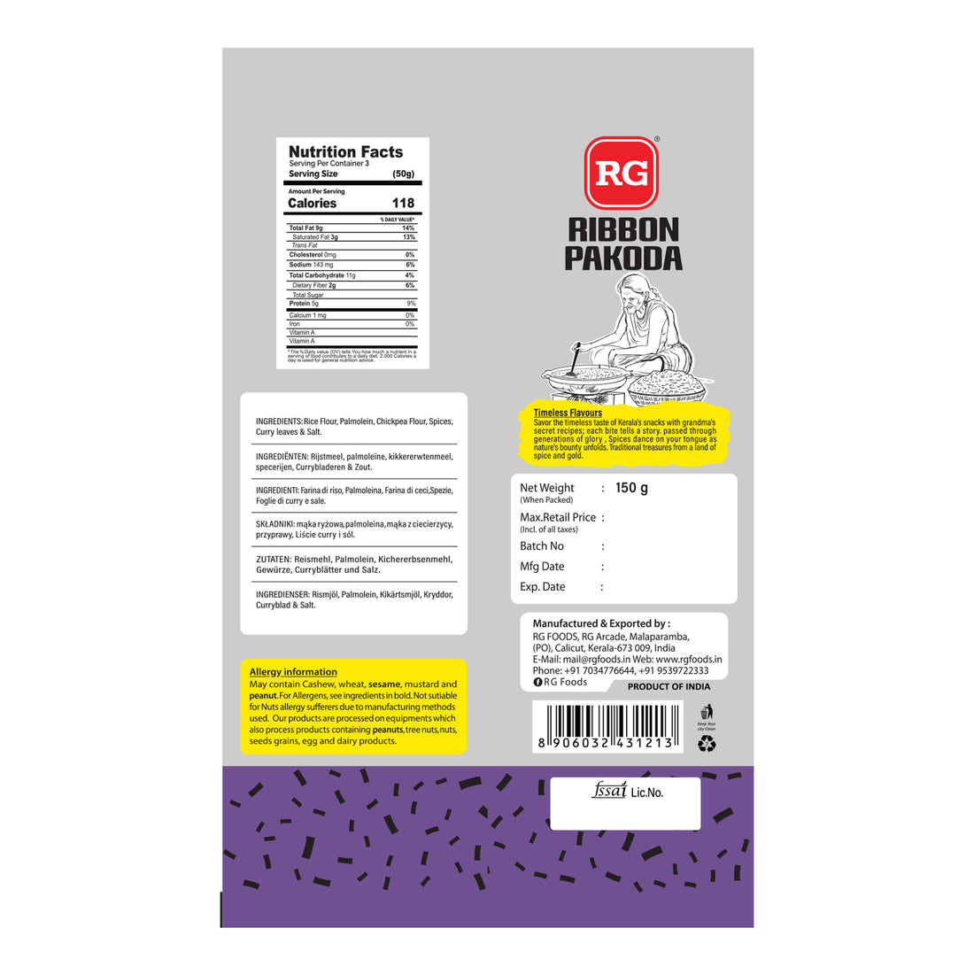 RG Ribbon Pakkavada 150 gm Pkt