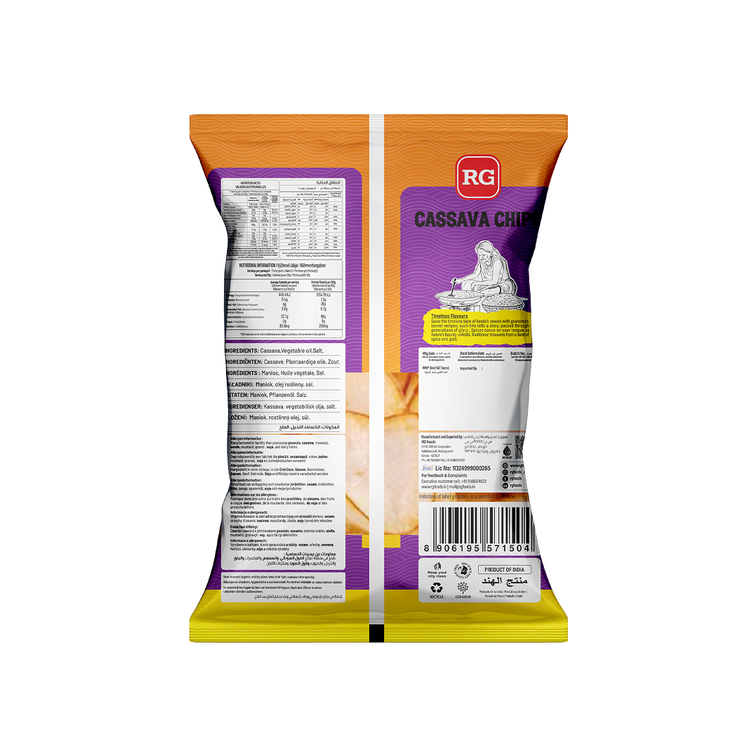 RG Cassava Chips 150 gm Pkt