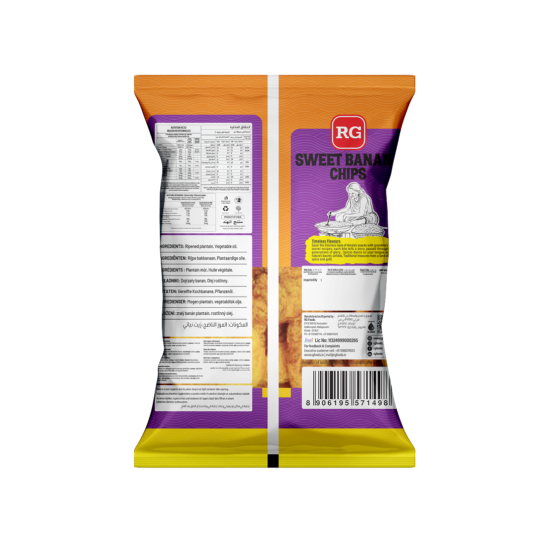 RG Sweet Banana Chips 150 gm Pkt