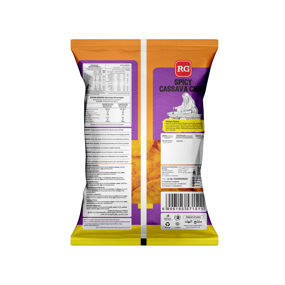 RG Cassava Chips Spicy 150 gm Pkt